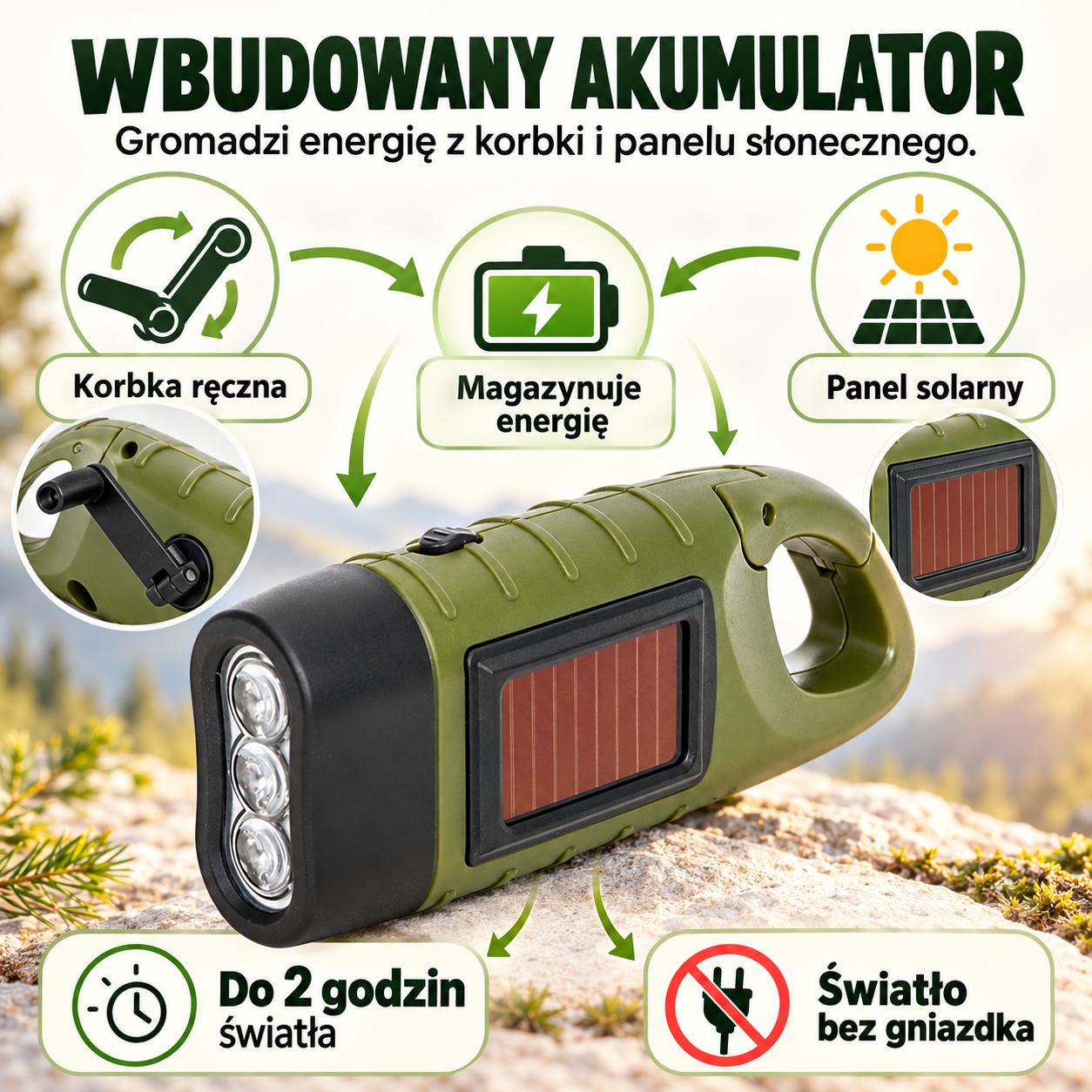 Porównanie zwykłej latarki z Niezależnym Światłem